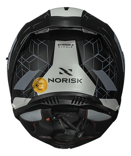 Capacete Norisk Strada II Evoque com Óculos Solar Interno e Spoiler Cinza Preto Fosco