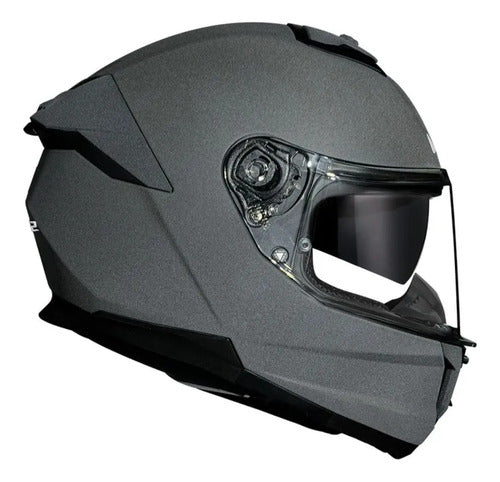 Capacete LS2 FF808 Stream II Solid com Óculos Solar Interno Cinza Brilhante Tamanho 58/M