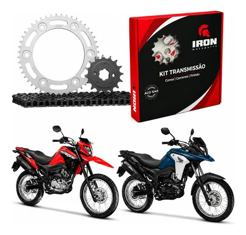 Kit Relação Iron sem Retentor Honda Bros 160 Xre 190 2016 em diante 428H 48/16T