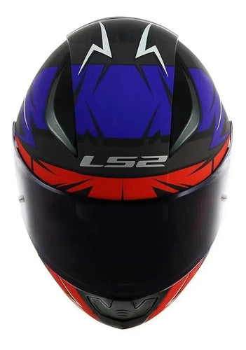 Capacete LS2 FF353 Rapid Cromo Preto Vermelho Azul Fosco Tamanho 62/XL