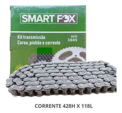 Kit Relação Smartfox sem Retentor Honda Cg 160 Titan Fan Start 2016 a 2025 428H 118L 44/15T
