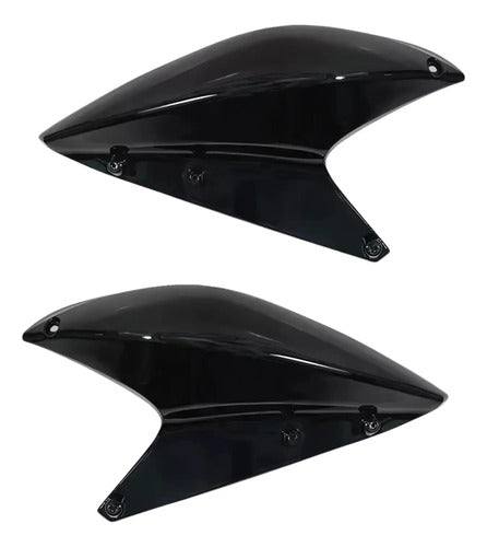 Par de Abas do Tanque Superiores Paramotos Honda Xre 300 2010 a 2012 Preto Brilhante