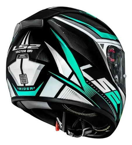 Capacete LS2 FF397 Vector Evo Rider com Óculos Solar Interno Prata Cinza Brilhante Tamanho 60/L