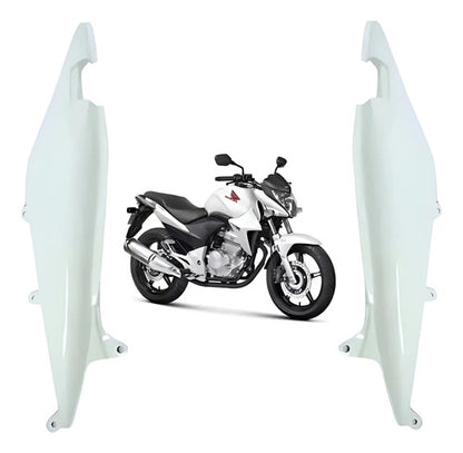 Par de Rabetas Laterais Paramotos Honda Cb 300r 2013 em diante Branco Perolizado