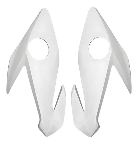 Par de Bananinhas Carenagens Laterais do Farol Paramotos Honda Cg 160 Titan 2022 a 2024 Branco