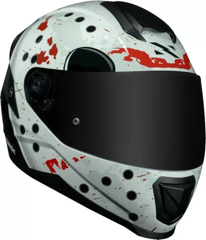 Capacete Norisk Razor Jason Mask Cinza Brilhante