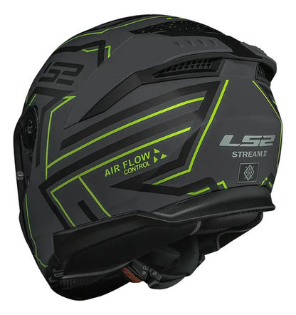 Capacete LS2 FF808 Stream II Maze com Óculos Solar Interno Cinza Preto Fosco