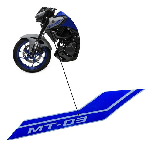 Adesivo da Aba do Tanque Esquerda Yamaha Mt-03 2022 Azul