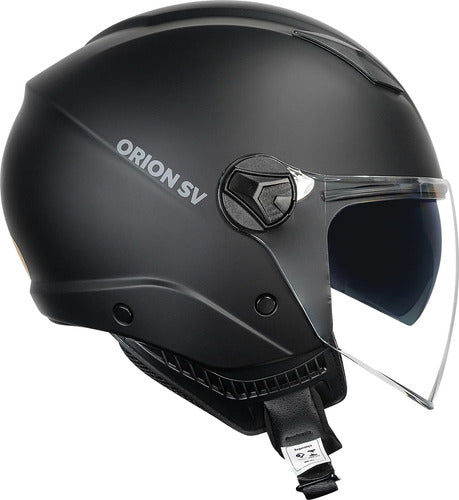 Capacete Aberto Norisk Orion SV Solid com Óculos Solar Interno Preto Fosco