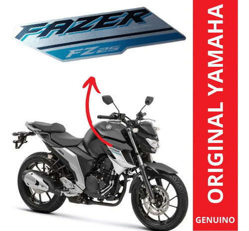 Adesivo da Aba do Tanque Direita Yamaha Fazer Fz25 250 2018 a 2023 Cinza Preto