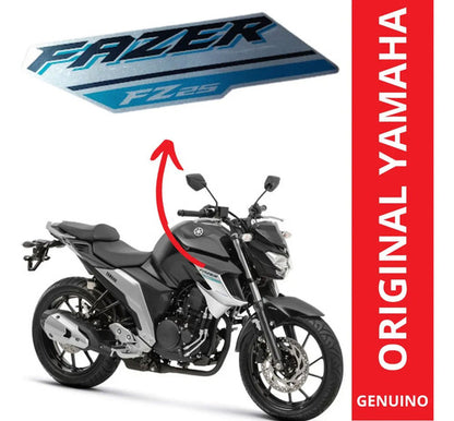 Adesivo da Aba do Tanque Direita Yamaha Fazer Fz25 250 2018 a 2023 Cinza Preto