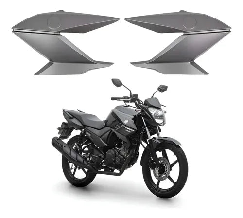 Par de Guias de Ar Abas do Tanque Paramotos Yamaha Fazer 150 2016 a 2017 Cinza Fosco