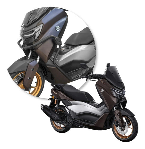 Protetor de Motor Frontal Scam Yamaha Nmax 160 2025 em diante Preto Fosco