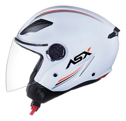 Capacete Aberto ASX City Air Solid Branco Brilhante