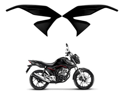 Par de Aletas Abas do Tanque Paramotos Honda Cg 160 Titan 2022 a 2024 Preto Fosco