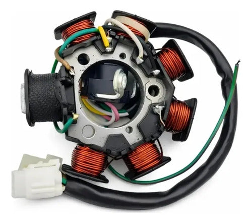 Magneto Estator com Bobina de Pulso Magnetron Yamaha Factor 125 2000 a 2001