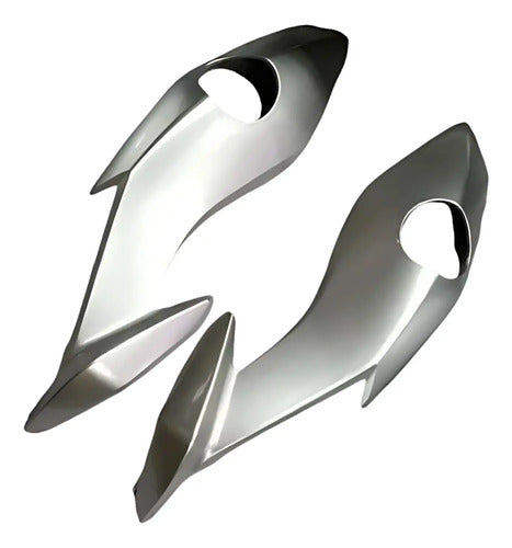 Par de Carenagens Laterais do Farol Paramotos Honda Cg 160 Fan Start 2022 a 2024 Prata Force