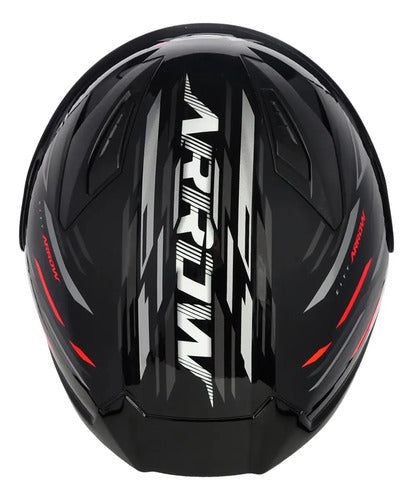Capacete ASX City Arrow Preto Grafite Vermelho Brilhante