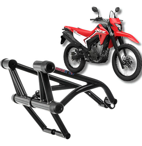Protetor de Motor Stunt Race Street Cage Honda Tornado Sahara 300 2024 em diante Preto Brilhante