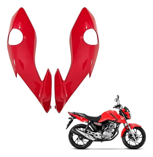 Bananinha Par de Carenagens Laterais do Farol Paramotos Honda Cg 160 Fan Start 2022 a 2024 Vermelho