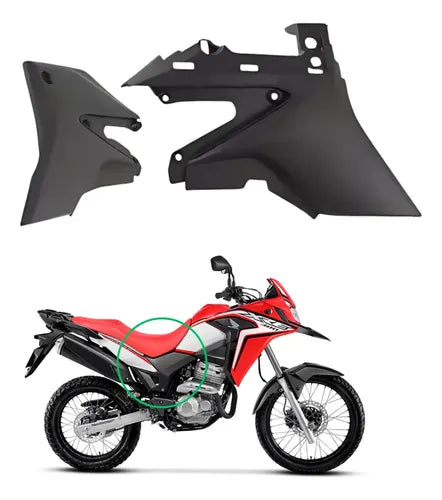 Par de Tampas Laterais Dianteiras Paramotos Honda Xre 300 2010 a 2018 Preto