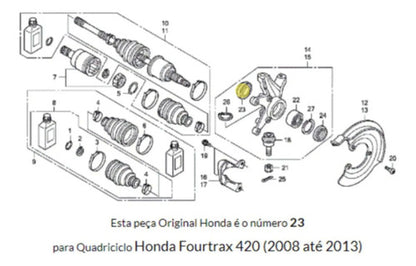 Retentor Interno da Roda Dianteira Iron Honda Trx 420 Fourtrax 2008 a 2013