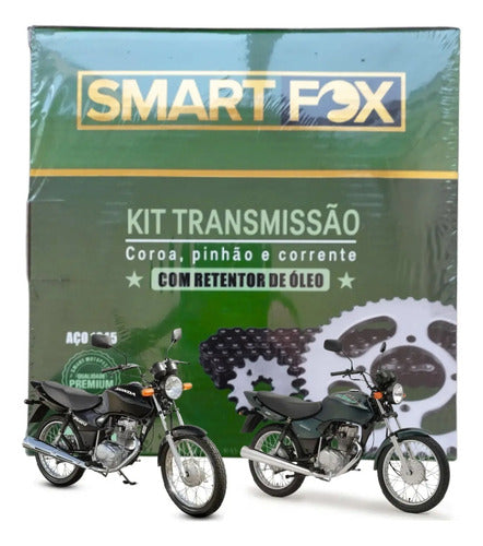 Kit Relação Smartfox com Retentor Honda Cg 125 Titan Fan 428OH 116L 44/14T