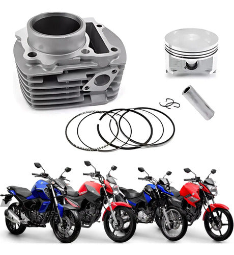 Kit Cilindro Pistão e Anéis Smartfox Yamaha Fazer Factor Crosser 150
