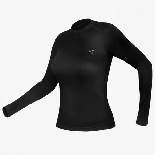 Camiseta Térmica Segunda Pele Curtlo Thermoskin Manga Longa Feminina Preto