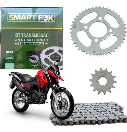 Kit Relação Smartfox com Retentor Yamaha Crosser 150 2014 a 2025 428OH 122L 41/14T