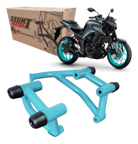 Protetor de Motor Stunt Race Cage Yamaha Mt-03 2016 a 2025 Azul Turquesa Metálico
