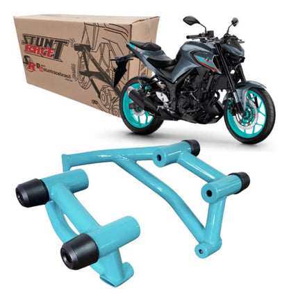 Protetor de Motor Stunt Race Cage Yamaha Mt-03 2016 a 2025 Azul Turquesa Metálico