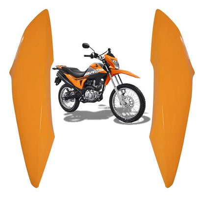 Par de Abas do Tanque Paramotos Honda Bros 160 2015 a 2021 Laranja