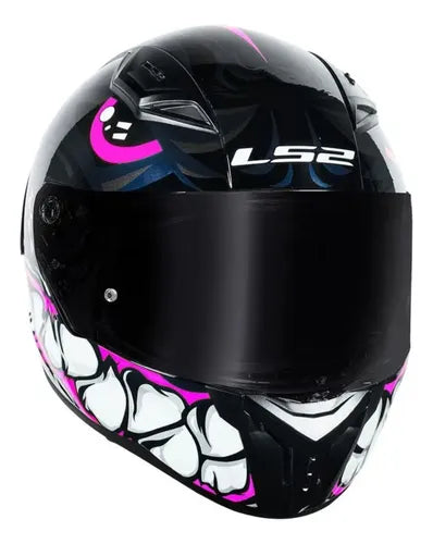 Capacete LS2 FF810 Vigo Sarbul Preto Rosa Brilhante