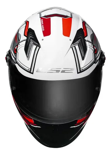 Capacete LS2 FF358 Xdron Preto Vermelho Brilhante