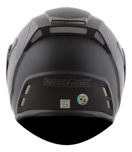 Capacete Escamoteável Norisk Route FF345 Solid com Óculos Solar Interno Preto Fosco Tamanho 64/XXL
