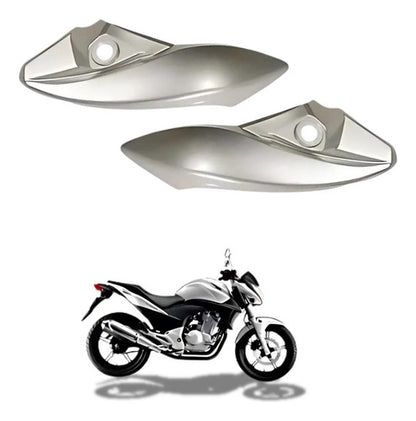 Par de Carenagens Laterais do Farol Paramotos Honda Cb 300r 2009 em diante Prata