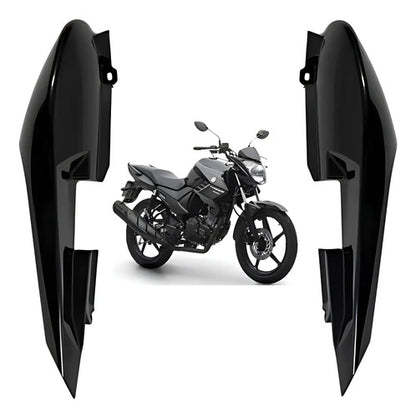Par de Rabetas Laterais Paramotos Yamaha Fazer 150 2014 a 2019 Preto Brilhante