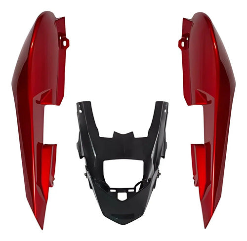 Rabeta Lateral Completa Paramotos Yamaha Fazer 150 2014 a 2024 Vermelho Metálico