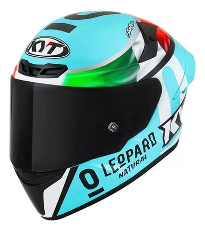 Capacete KYT TT-Course Dennis Foggia Leopard Azul Brilhante