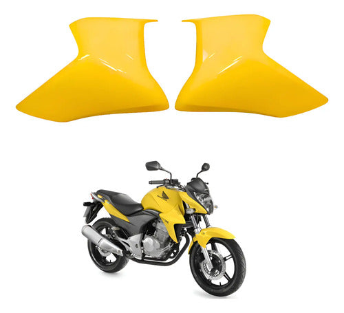 Par de Aletas Abas do Tanque Paramotos Honda Cb 300r 2012 Amarelo