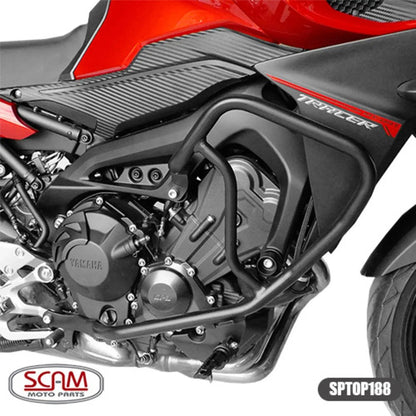 Protetor de Motor com Pedaleira Scam Yamaha Tracer 900 2017 a 2018 Preto Fosco