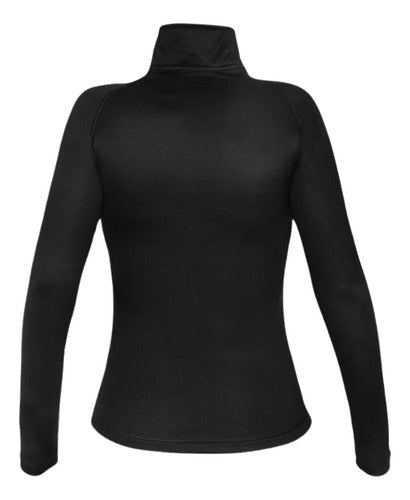Blusa Térmica Segunda Pele Curtlo Thermoskin Gola Alta com Meio Zíper Feminina Preto