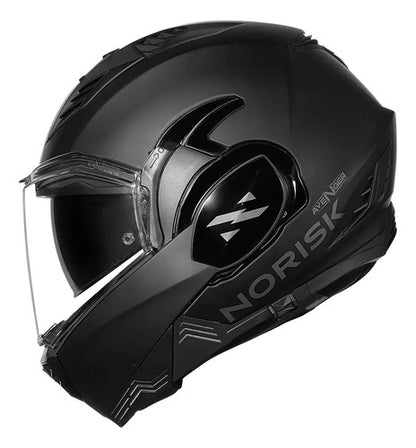 Capacete Escamoteável Norisk Avenger Solid com Óculos Solar Interno Preto Fosco Tamanho 58/M