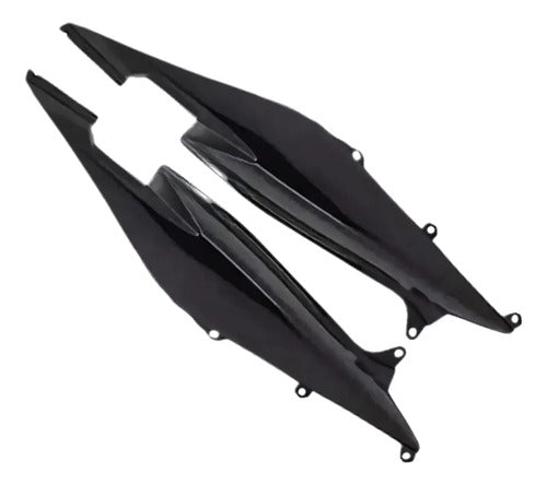 Par de Rabetas Laterais Paramotos Honda Cb 300r 2013 em diante Preto Brilhante