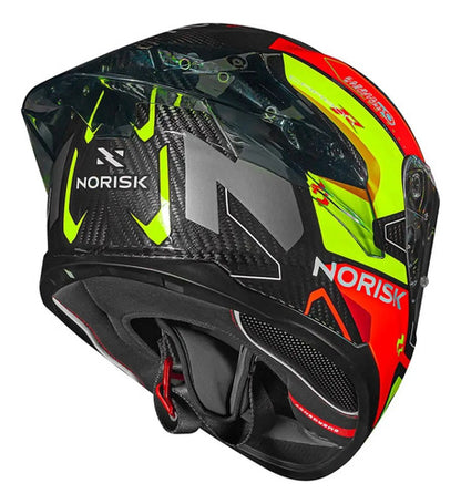 Capacete Norisk Carbon R Rider com 2 Viseiras e Spoiler Laranja Amarelo