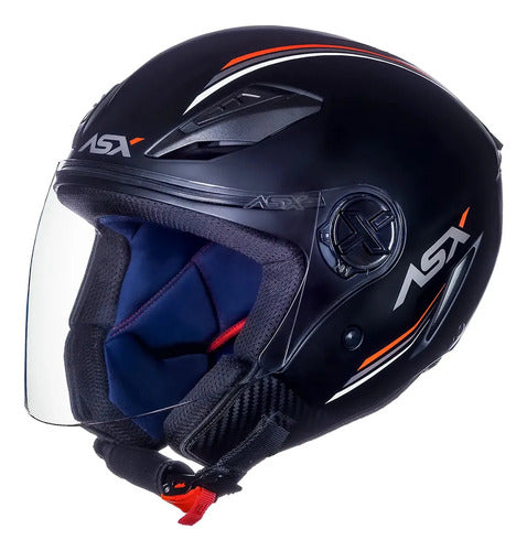 Capacete Aberto ASX City Air Solid Preto Fosco