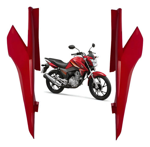 Par de Rabetas Laterais Paramotos Honda Cg 160 Titan 2022 a 2024 Vermelho Maceió