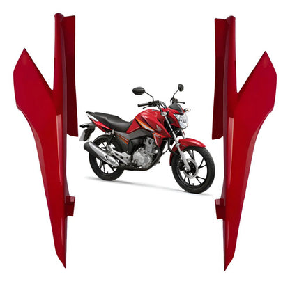 Par de Rabetas Laterais Paramotos Honda Cg 160 Titan 2022 a 2024 Vermelho Maceió
