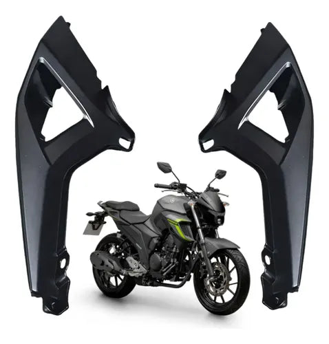 Par de Rabetas Laterais Paramotos Yamaha Fazer Fz25 250 2022 a 2024 Preto Fosco